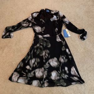 Long sleeve flowered dress